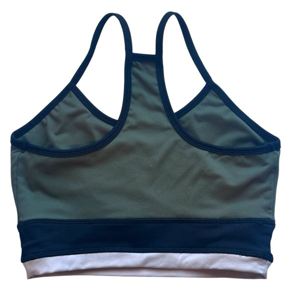 Electric & Rose Colorblock Scoop Neck Racerback Sports Bra Olive Green Medium - Picture 2 of 4